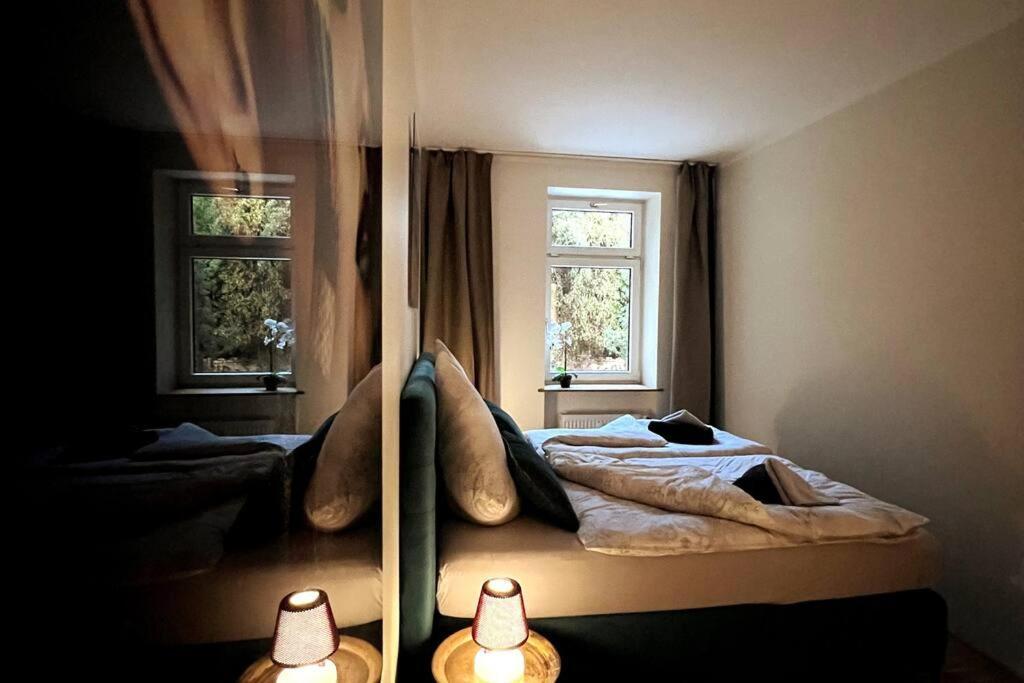 Soul-Apartment Terrasse Privat-Parkplatz Boxspringbett 55Zoll Tv Wlan Leipzig Ngoại thất bức ảnh
